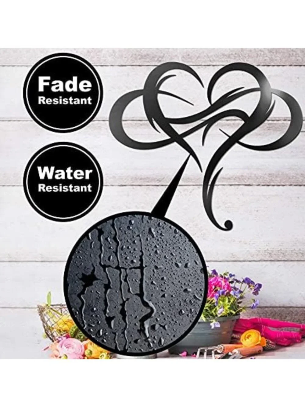 Large Infinity Heart Metal Wall Art - Unique Love Sign for Home & Garden Decor